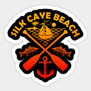 Silk Caye Beach, Belize, Boat Paddle Sticker